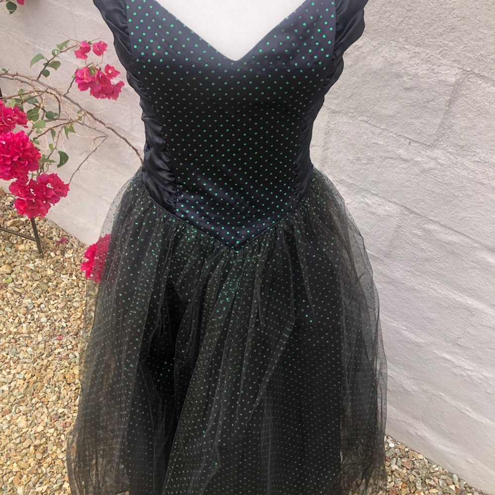 Vintage Gunne sax strapless black tulle prom tulle dress sparkly - Picture 4 of 12